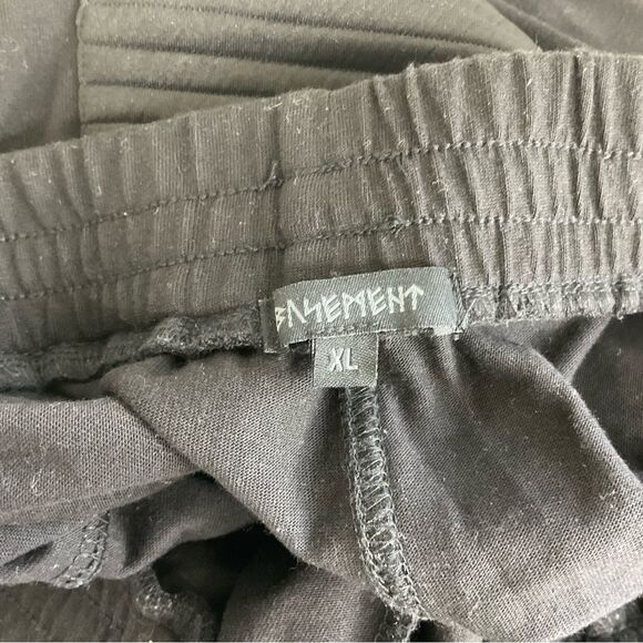 Basement Mens Drawstring Elastic Waist Knee Panel Jogger Sweatpants Black XL - Picture 13 of 13